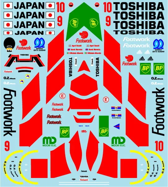 ミュージアムコレクション 1/20 フットワーク FA13 & FA14 フルデカール フジミ対応　MC-D1142