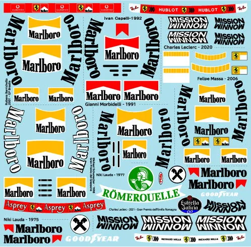 ミュージアムコレクション 1/5 ヘルメット マルボロ タバコデカール