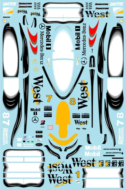 ミュージアムコレクション 1/20 マクラーレン MP4/13 ドイツ/イタリア/日本GP 1998 フルデカール タミヤ対応 MC-D1155