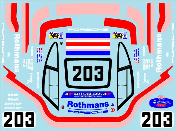 ミュージアムコレクション 1/24 ポルシェ 961 ルマン 1987 No.203 フルデカール タミヤ対応 MC-D1156