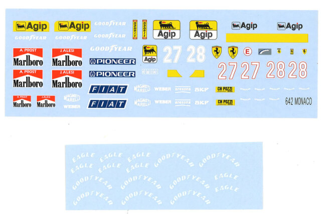 AMC/Dell Paling 1/20 フェラーリ 642 モナコGP 1991 スペアデカール (Dell対応)　AMC-DP02DC