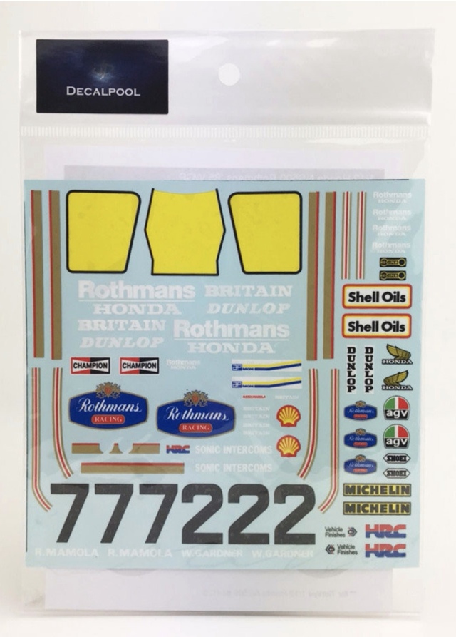 DecalPool 1/12 ホンダ NSR500 ロスマンズ WGP 1985 No.2/7 フル