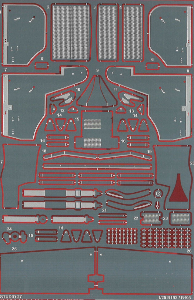 スタジオ27 1/20 ベネトン B192 B193 ディティールアップパーツ (タミヤ対応)　FP20171