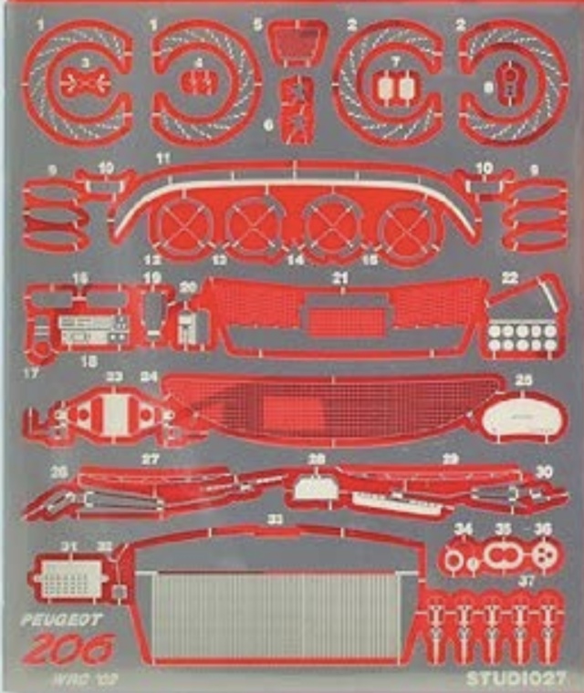 スタジオ27 1/24 プジョー 206 WRC ディティルールアップパーツ (タミヤ対応)　FP24246