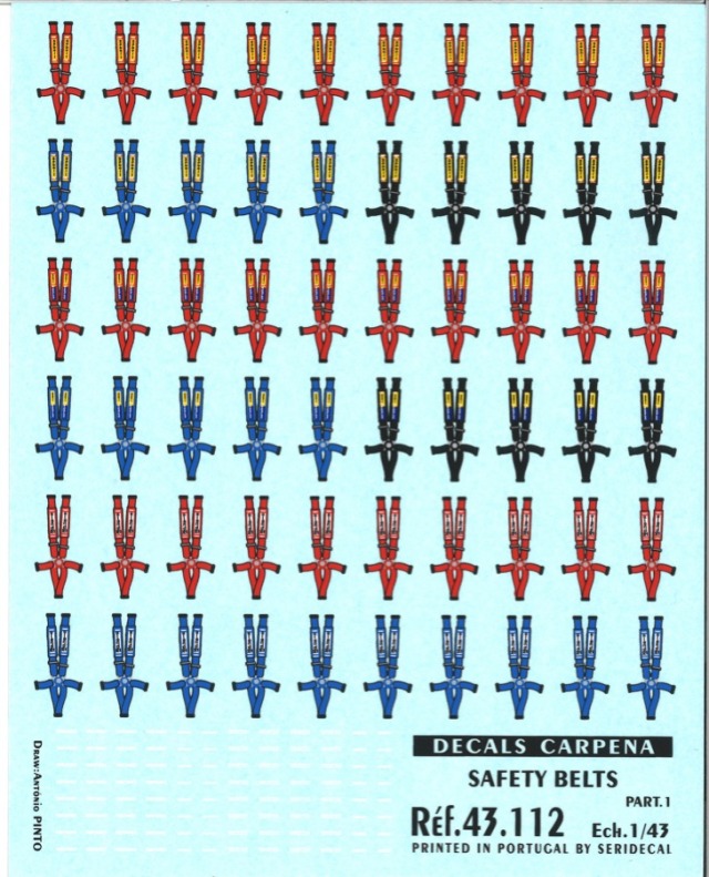 ミュージアムコレクション 1/43 シートベルト デカールセット MC-D947
