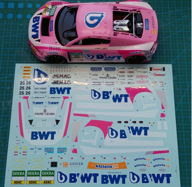 LBプロダクション 1/24 アウディ R8 LMS ADAC GT マスターズ 2018 No.25/26 フルスポンサーデカール (プラッツ/NuNu対応)　LB24033