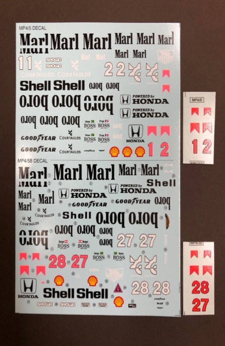 フィニッシャーズ/デカールピット 1/20 マクラーレン MP4/5(フジミ対応) & MP4/5B(タミヤ対応) フルスポンサーデカール 2種セット　FN_DPMC02