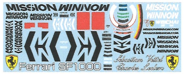 ミュージアムコレクション 1/18 フェラーリ SF1000 MISSON WINNOW オプションデカール (ブラーゴ対応)　MC-D1010