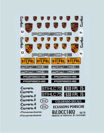 コロラド 1/18 ポルシェ エンブレム ロゴ デカール ターボ カレラ パナメリカーナ　1802