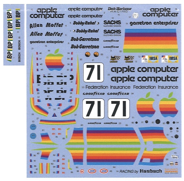 シュンコーモデル 1/24 クレーマー ポルシェ 935 K3 アップル ルマン 1980 No.71 フルスポンサーデカール (NuNu対応)　SHK-D423B
