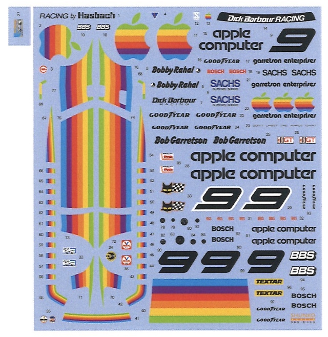 シュンコーモデル 1/24 クレーマー ポルシェ 935 K3 アップル IMSA 1980 No.9 フルデカール (nunu対応)　SHK-D465