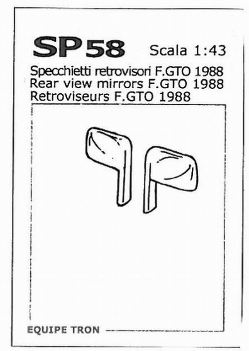 トロン 1/43 ミラーパーツ フェラーリ GTO 他対応 左右各4個入り　sp58