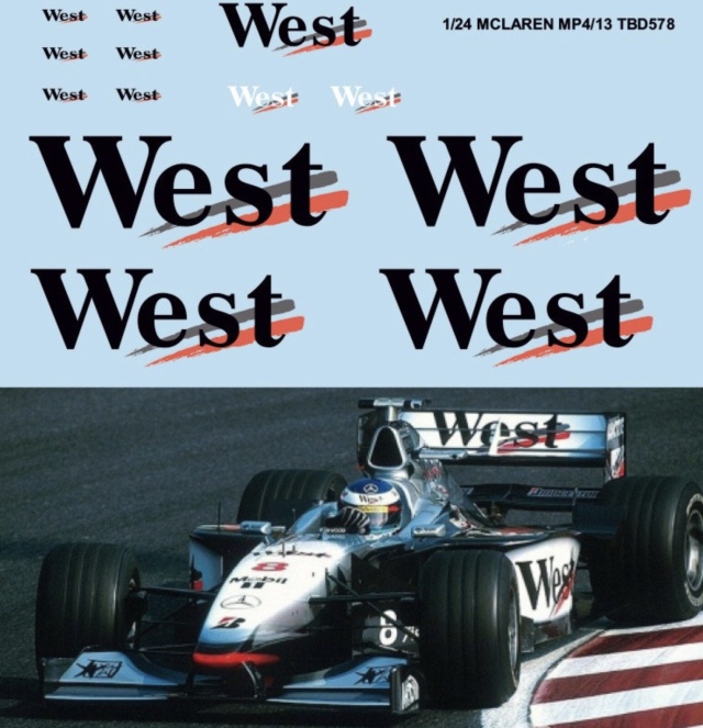 TBデカール 1/24 マクラーレン MP4/13 1998 ウエスト タバコデカール
