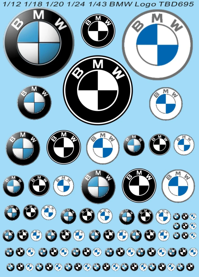 TBデカール 1/12 1/18 1/18 1/20 1/24 1/32 1/43 BMW デカール　TBD695