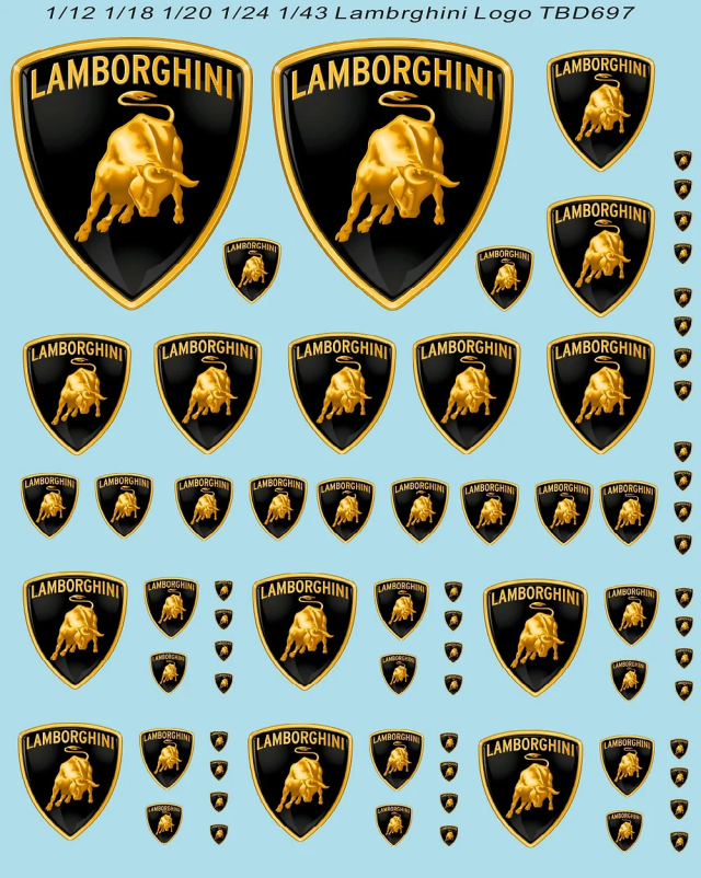 TBデカール 1/12 1/18 1/18 1/20 1/24 1/32 1/43 ランボルギーニ