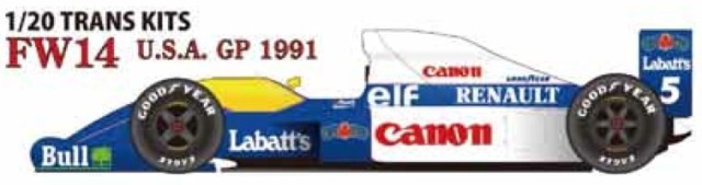 スタジオ27 1/20 トランスキット ウィリアムズ FW14 USA GP 1991 