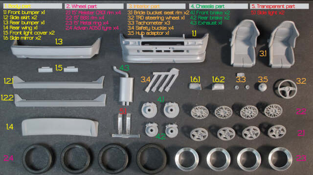 ZoomOn 1/24 トランスキット トヨタ AE86 ドリキンVer.　Z100