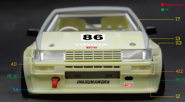 ZoomOn 1/24 トランスキット パンデム トヨタ AE86 レビン TRD