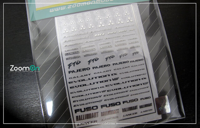 ZoomOn 1/24 1/43 1/64 ミツビシ メタルロゴステッカー ZD020