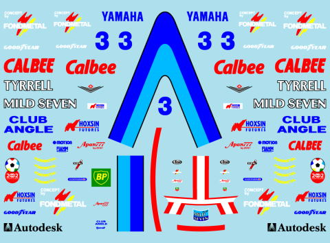 1/10 ラジコンボディ ティレル TYRELL022 片山右京 美しきF1マシン