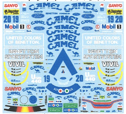 TAMIYA 1/20 BENETTON FORD B192 + 外品デカール ミュージアムコレクション 1/20 ベネトン B192 & レーシング