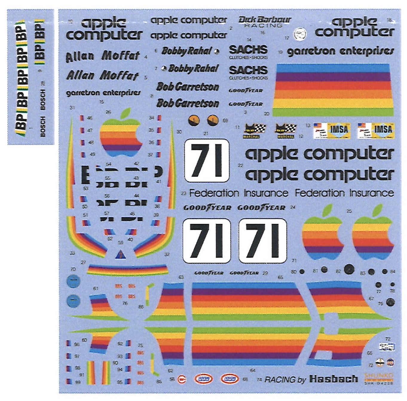 シュンコーモデル 1/24 クレーマー ポルシェ 935 K3 アップル ルマン 1980 No.71 フルスポンサーデカール (NuNu対応)　SHK-D423B