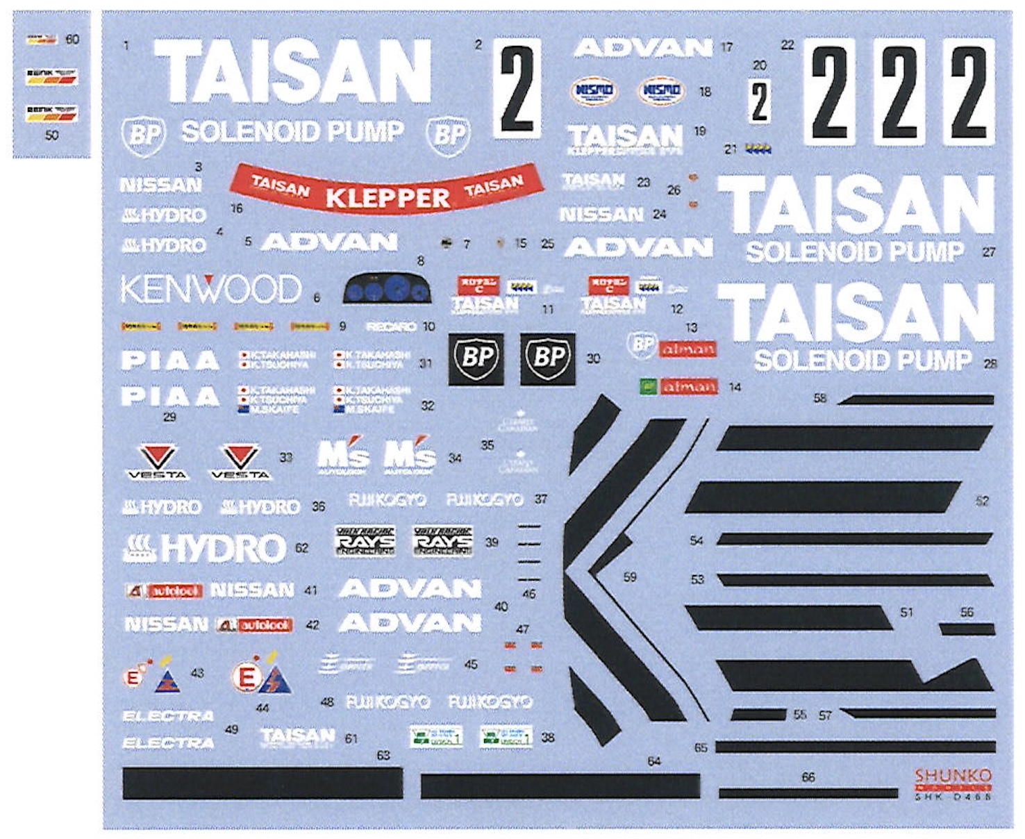 シュンコーモデル 1/24 ケンウッド タイサン ニッサン スカイライン GT-R R32 鈴鹿/筑波/インターテック 最終戦 1991 No.2 フルデカール タミヤ対応　SHK-D468