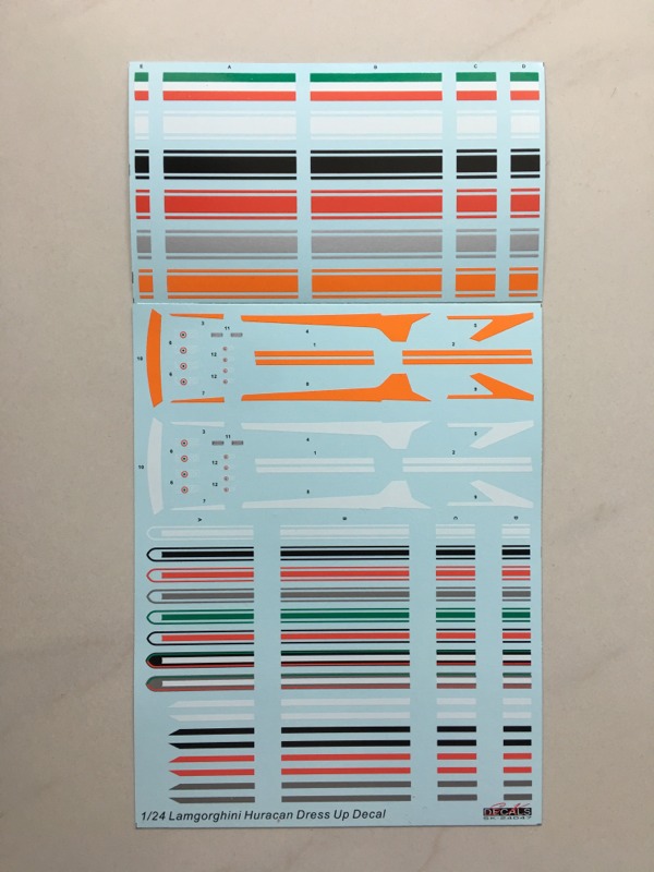 [メーカー完売]　SK Decal 1/24 ランボルギーニ ウラカン ドレスアップデカール (アオシマ対応)　SK24047