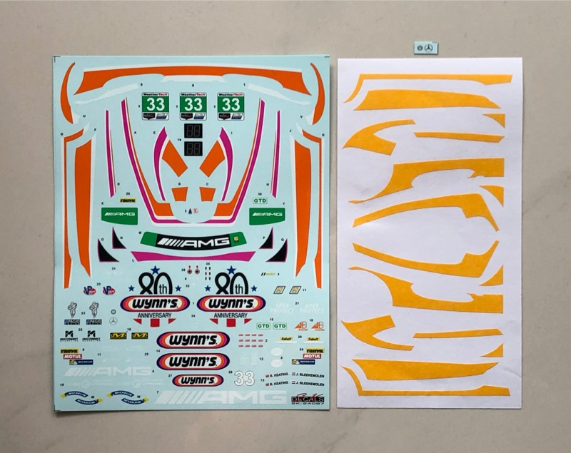 [メーカー完売]　SK Decal 1/24 メルセデス AMG GT3 IMSA 2019 No.33 フルスポンサーデカール (タミヤ対応)　SK24097