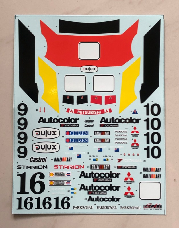 SK Decal 1/24 ミツビシ スタリオン Gr.A マカオ ギア 1987 No.9/10 フルスポンサーデカール (Beemax対応)　SK24099