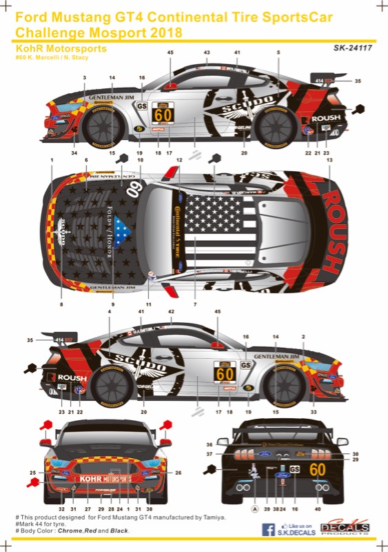 SK Decal 1/24 フォード マスタング GT4 コンチネンタルタイヤ