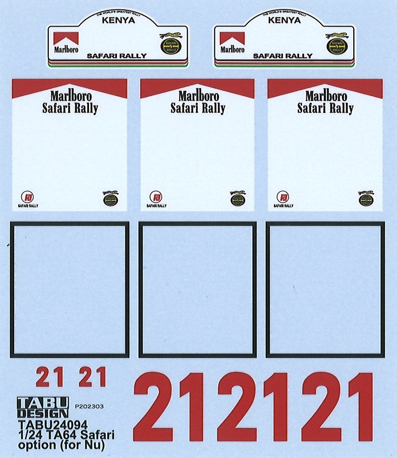 タブデザイン 1/24 トヨタ セリカ TA64 サファリ ラリー 1985