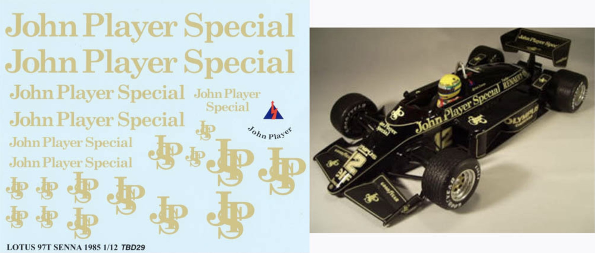 TBデカール 1/12 ロータス 97T 1985 JPSデカール (PMA対応)　TBD029