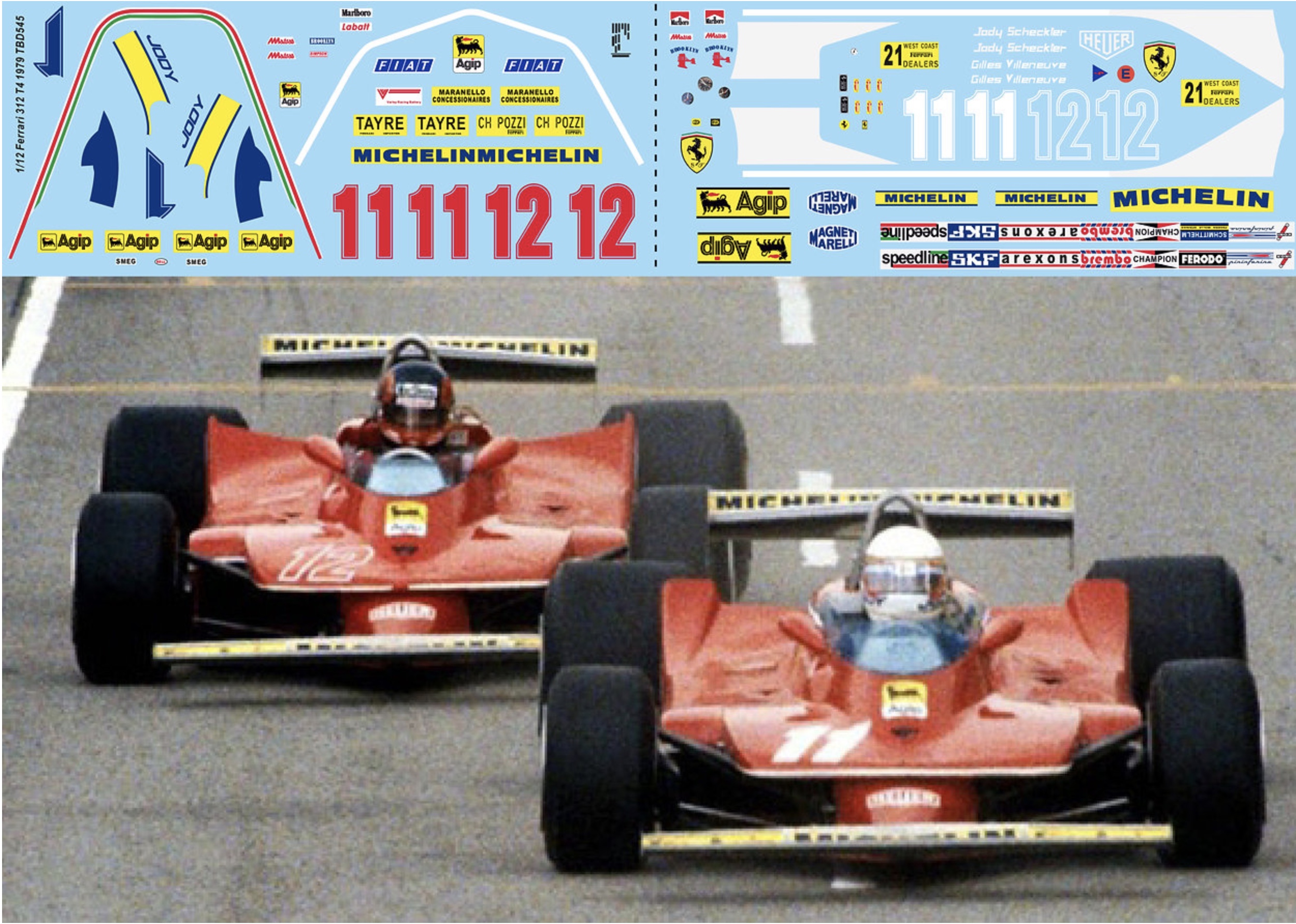 TBデカール 1/12 フェラーリ 312 T4 1979 フルデカール　TBD545