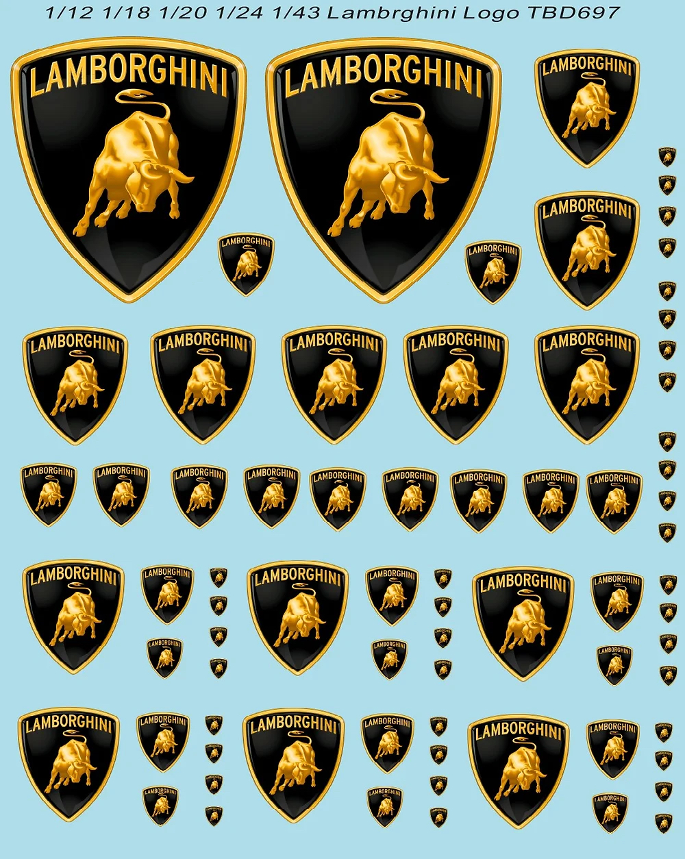 TBデカール 1/12 1/18 1/18 1/20 1/24 1/32 1/43 ランボルギーニ