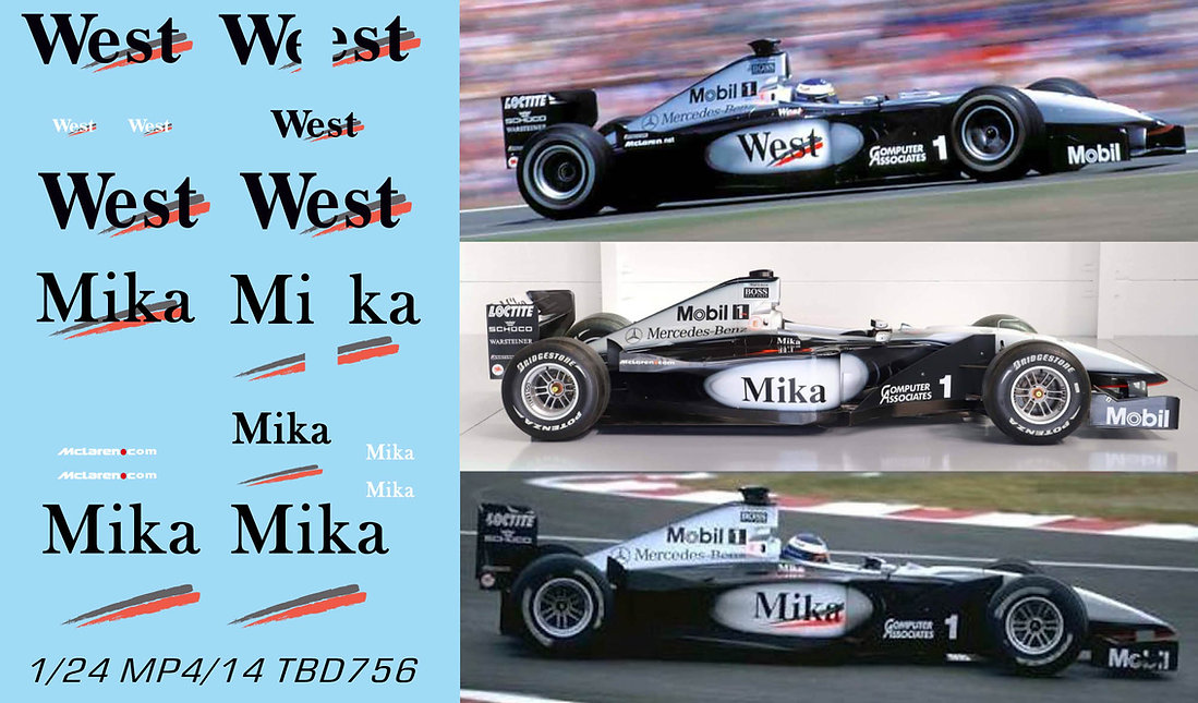 TBデカール 1/24 マクラーレン MP4/14 1999 M.ハッキネン ウエスト