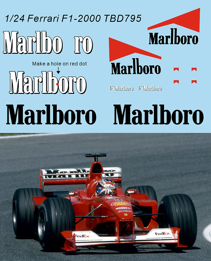 1/24 マルボロ兄弟車　確認用 1/64フェラーリF1用マルボロNo.1.2setデカール - ミュージアム