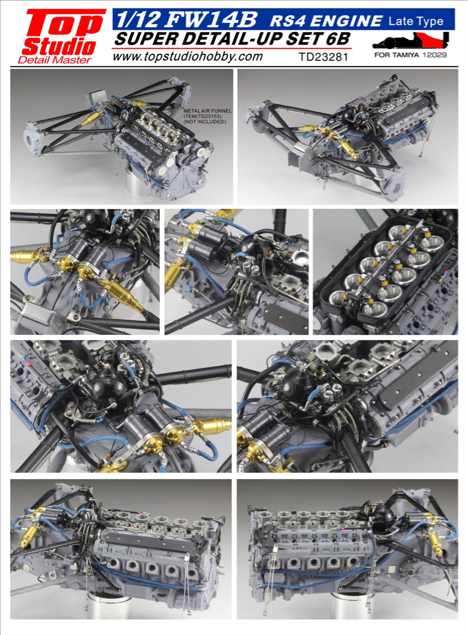 トップスタジオ 1/12 ウィリアムズ FW14B 後期型エンジン スーパーディティールアップパーツ　TD23281