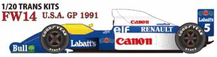 スタジオ27 1/20 トランスキット ウィリアムズ FW14 U.S.A.GP 1991 (フジミ FW14B対応)　TK2079