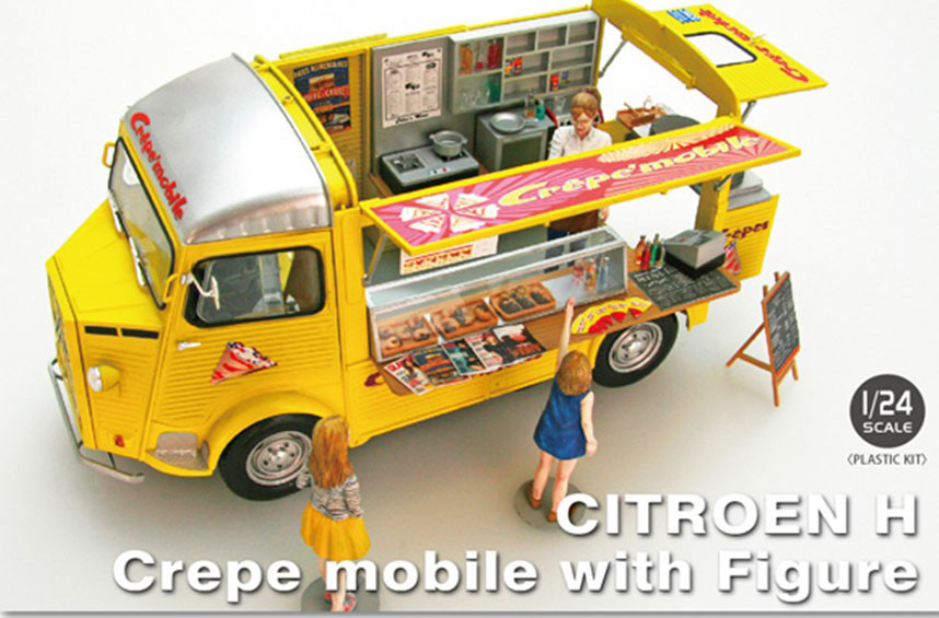 エブロ 1/24 プラモデル シトロエンH クレープモバイル フィギュア付