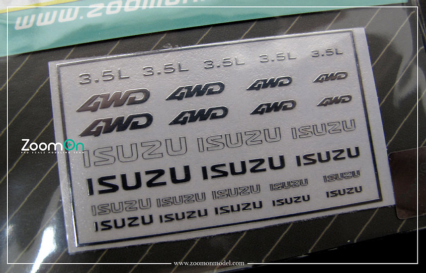 ZoomOn 1/24 1/43 1/64 イスズ メタルロゴステッカー ZD037