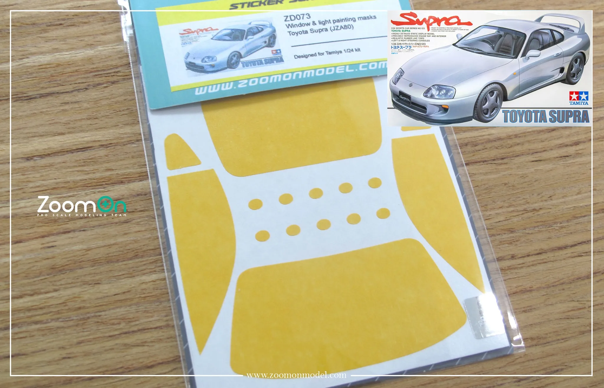ZoomOn 1/24 トヨタ スープラ JAZ80 ウインドウ マスクシール　ZD073