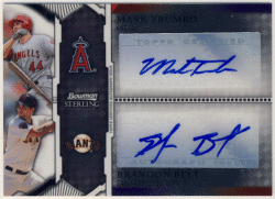 Mark Trumbo / Brandon Belt MLB 2011 Bowman Sterling Dual Signature Auto 204/299