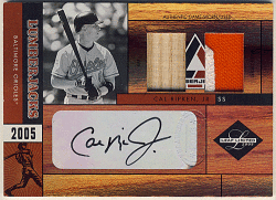 Cal Ripken Jr. MLB 2005 Leaf Limited Lumberjacks Signature Patch Bat Auto 16/25
