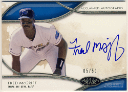 Fred McGriff MLB 2014 Topps Tier One Acclaimed Signature Auto 05/50