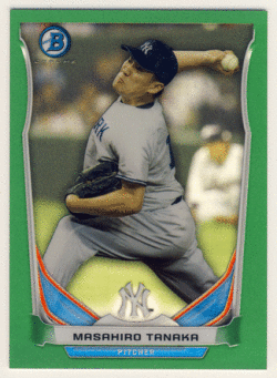 田中 将大 MLB 2014 Bowman Chrome Mini Green Refractor 02/10 Masahiro Tanaka