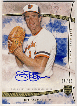 Jim Palmer MLB 2014 Topps Supreme Signature Auto 06/20