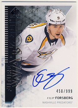Filip Forsberg NHL 13-14 UD SP Authentic RC Signature Auto 458/999