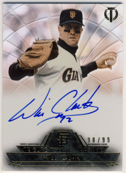 Will Clark MLB 2014 Topps Tribute to the Pastime Refractor Signature Auto 98/99