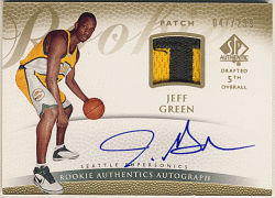 Jeff Green NBA 07-08 UD SP Authentic RC Signature Patch Auto 047/299
